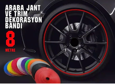 Carub Araba Jant Fitili Lastik Jant Trim Bandı 8 Metre BEYAZ image 2