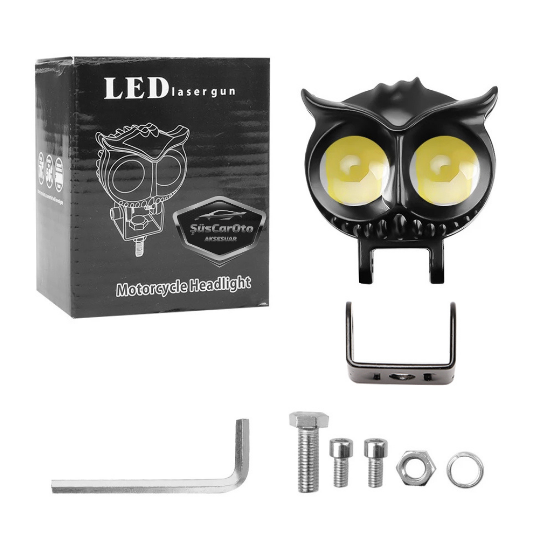 Baykuş Sis Farı Çift Renk Sarı-Beyaz Araç Motosiklet Off Road Led Lamba Delici Yayıcı Projektör 50W Metal Arazi Çalışma Lambası 1 Adet image 2