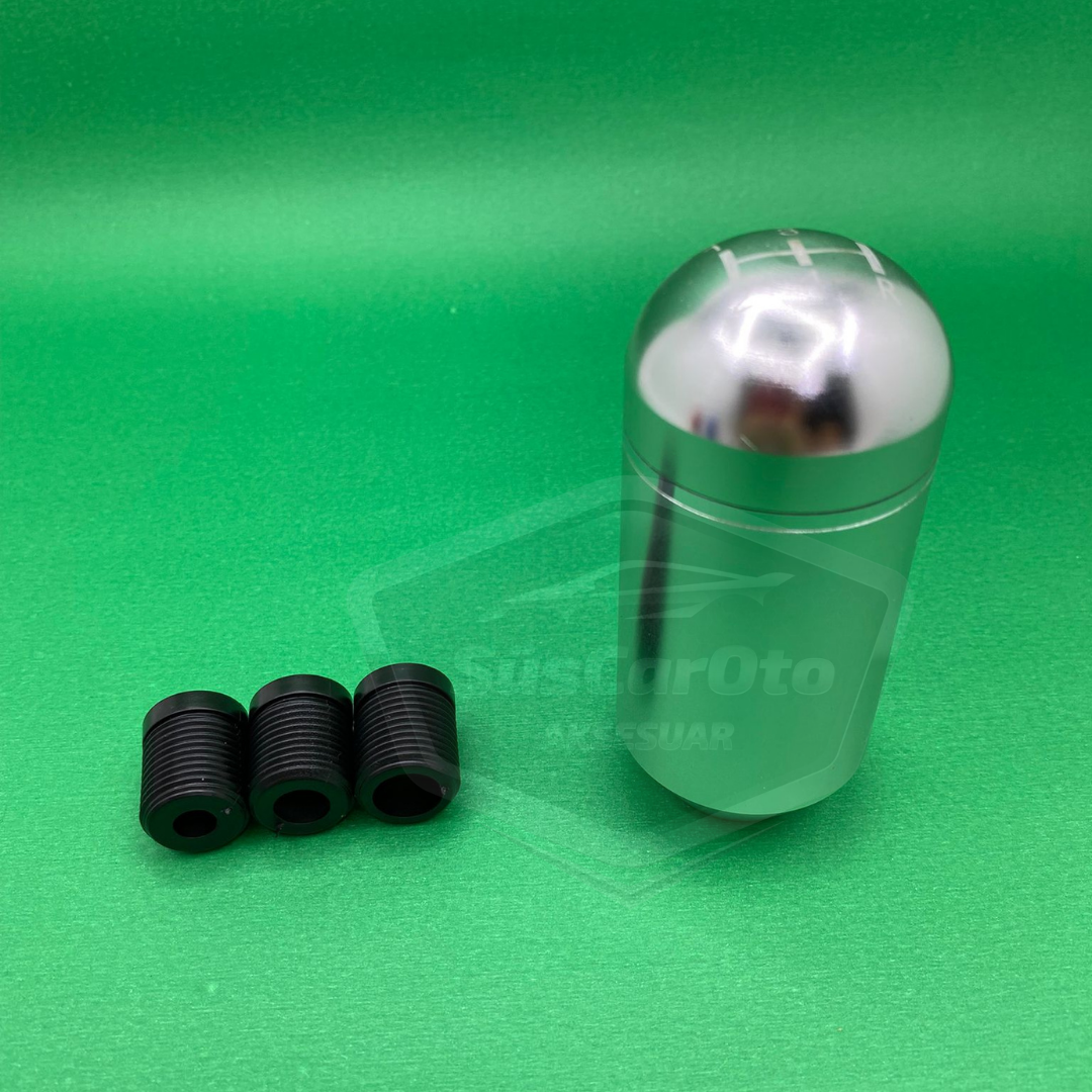 Üniversal Metal Spor Görünümlü Vites Topuzu Aparatlı Büyük Tip Manuel Yarış Vites Kolu Krom image 3
