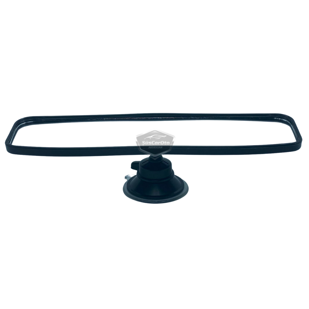 Her Araca Uyumlu Siyah Çerçeveli Dikiz Aynası 60 mm x 240 mm Vantuzlu İç İlave Ayna image 6
