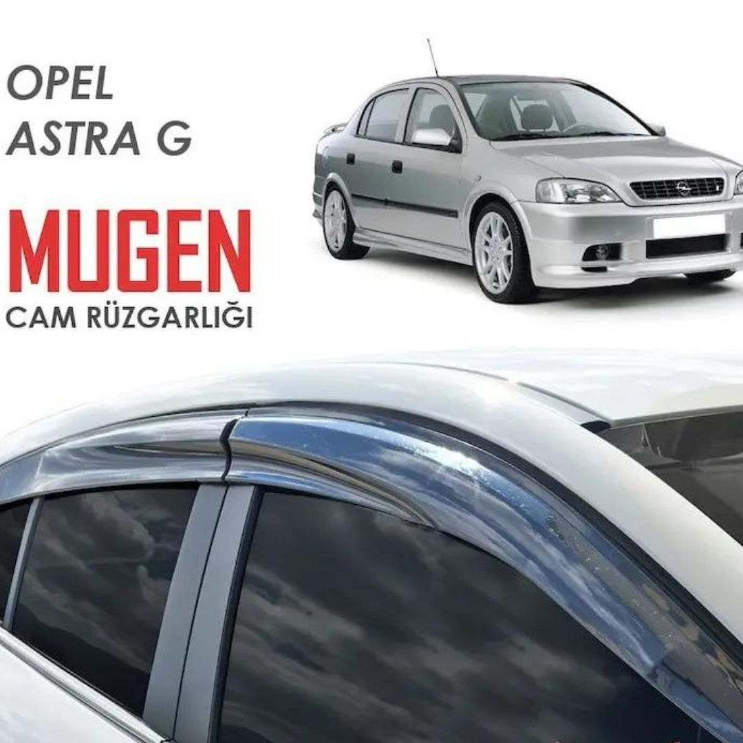 Opel Astra G 1998-2004 Uyumlu Mugen Cam Rüzgarlığı Seti Piano Black 4'lü İthal image 0