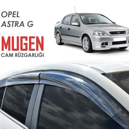 Opel Astra G 1998-2004 Uyumlu Mugen Cam Rüzgarlığı Seti Piano Black 4'lü İthal image 0