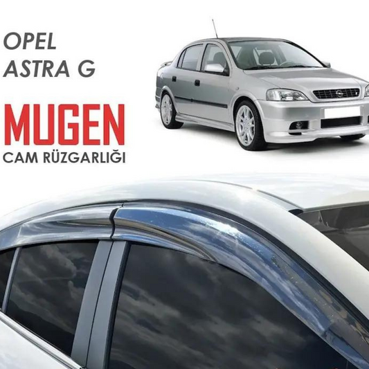 Opel Astra G 1998-2004 Uyumlu Mugen Cam Rüzgarlığı Seti Piano Black 4'lü İthal image 0