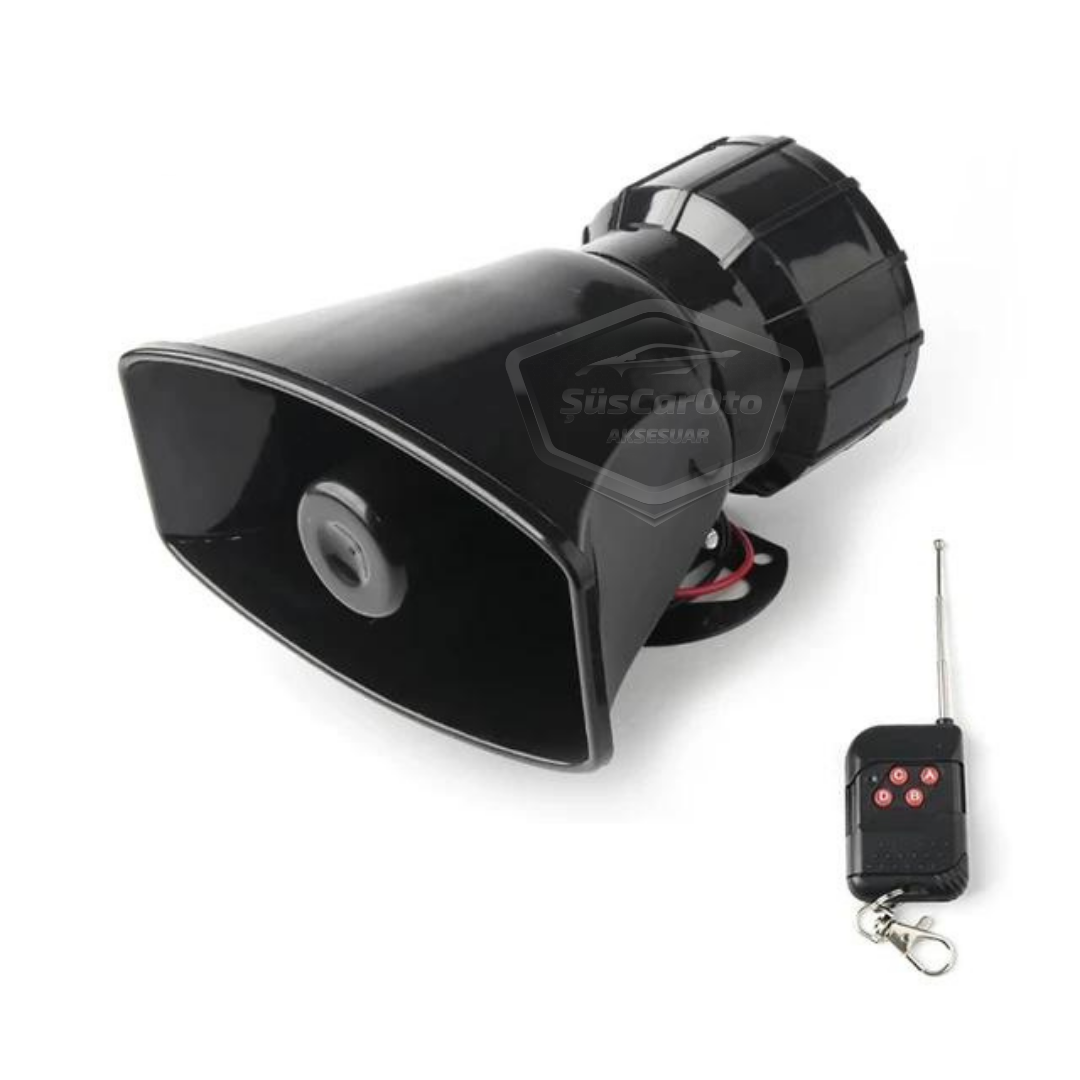Her Araca Uyumlu Üniversal Uzaktan Kumandalı Siren 8 Farklı Siren Sesi Korna Güçlü Polis Sireni 12V 100W image 8