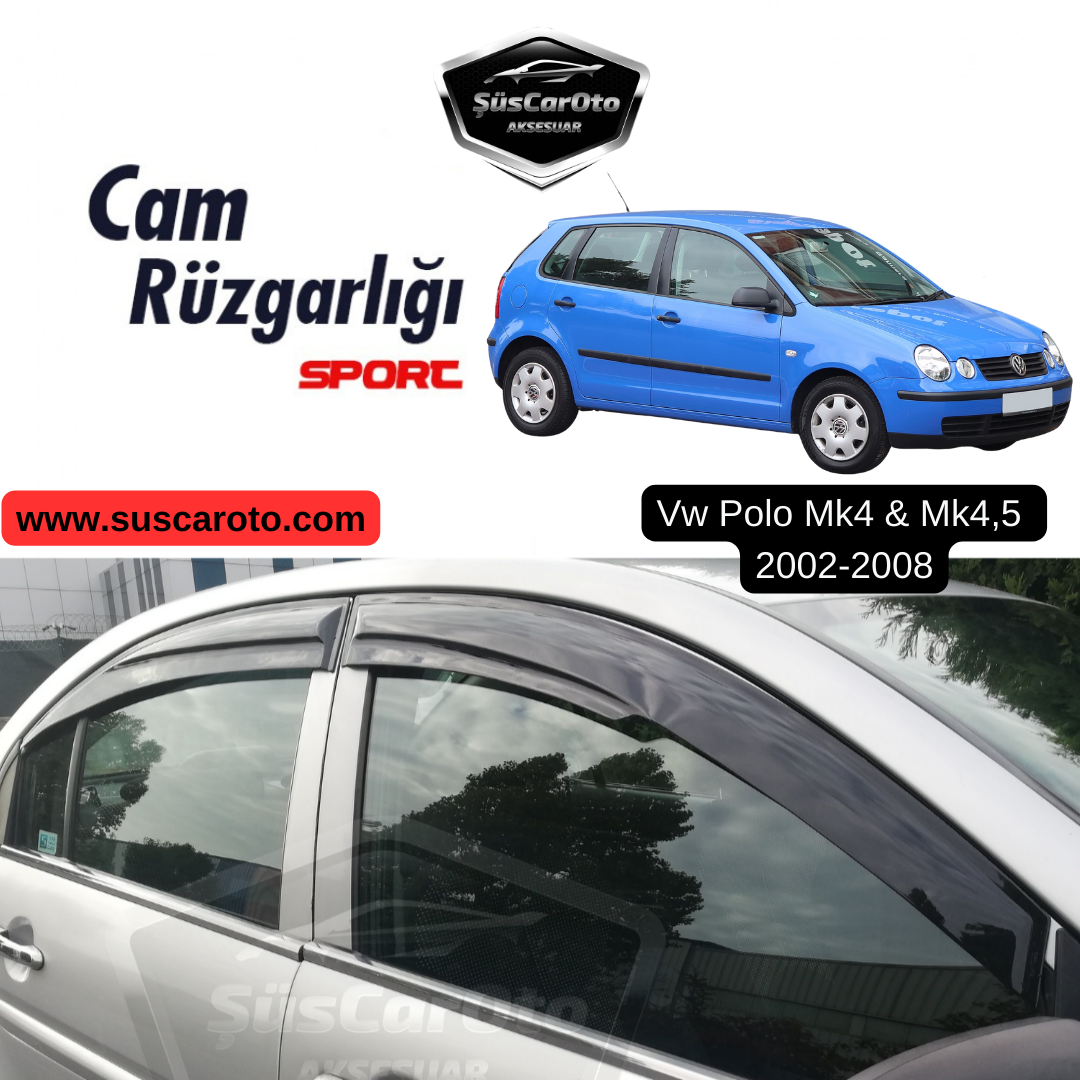 Vw Polo Mk4-4.5 2002-2008 Uyumlu Mugen Cam Rüzgarlığı Seti Piano Black 4'lü İthal image 0