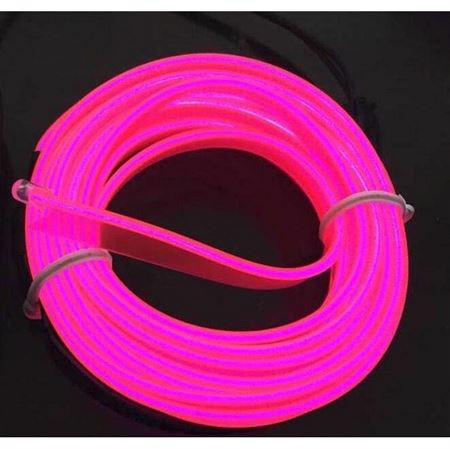 Araç Araba İçi Torpido Ledi Renkli İp Neon Led 2 Metre Pembe image 0