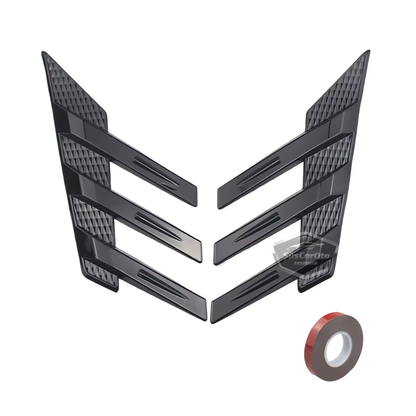 3D Sportif Üniversal Her Araca Uyumlu Arka Cam Havalandırma Venti Air Scoop İthal Dekor Ventil 2 Parça Siyah Sağ Sol Takım image 5