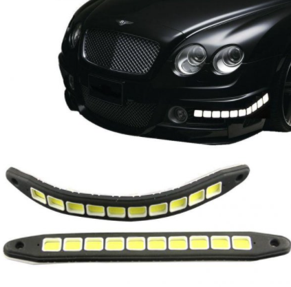 Carub 10 Led Gündüz Ledi Lamba 12V Sıralı Cob Elastik Beyaz 2 Adet image 0