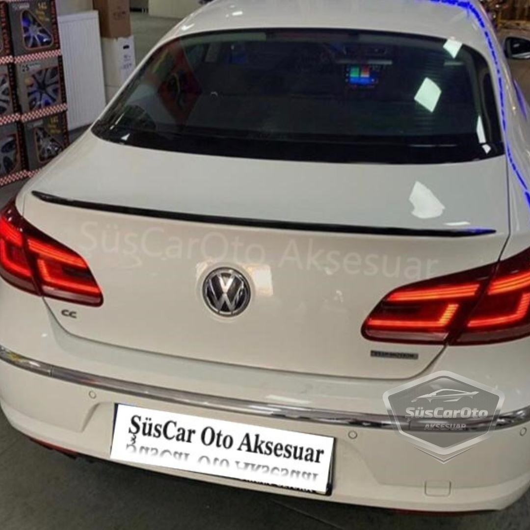 Volkswagen Passat CC 2009-2016 Bagaj Üstü Spoiler Çıtası Piano Black- Parlak Beyaz image 5