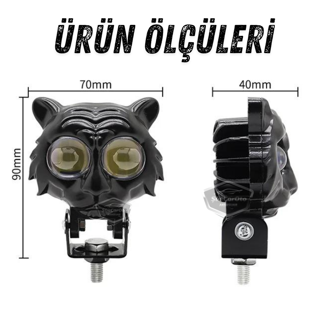 Kedi Göz Sis Farı Çift Renk Sarı-Beyaz 9-60V Araç Motosiklet Off Road Led Lamba Delici Yayıcı Projektör 50W Metal Arazi Çalışma Lambası 1 Adet image 3