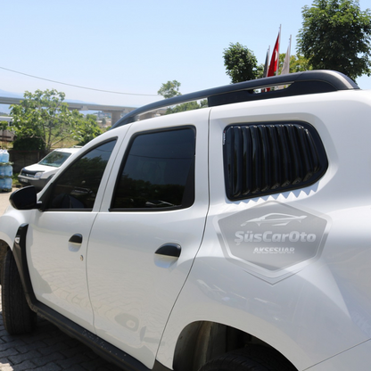 Dacia Duster 2018 Sonrası Uyumlu Kelebek Cam Izgarası Kelebek Cam Vizörü Havalandırma Sağ Sol Takım Parlak Siyah image 5