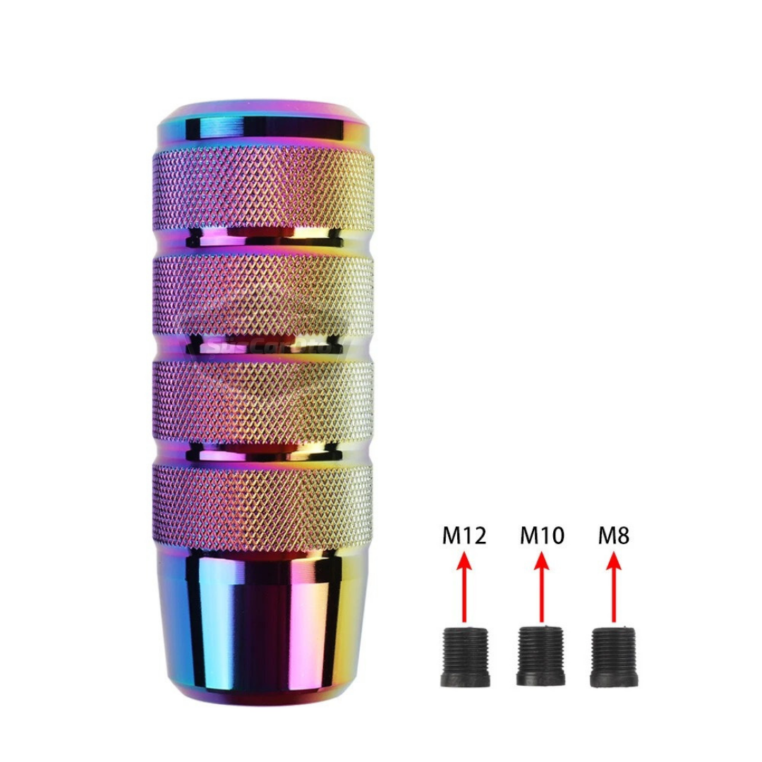 Üniversal 9.5 cm JDM Metal Spor Görünümlü Vites Topuzu Aparatlı Alüminyum Alaşım Otomatik-Manuel Yarış Vites Kolu Bukalemun Neo Krom image 7