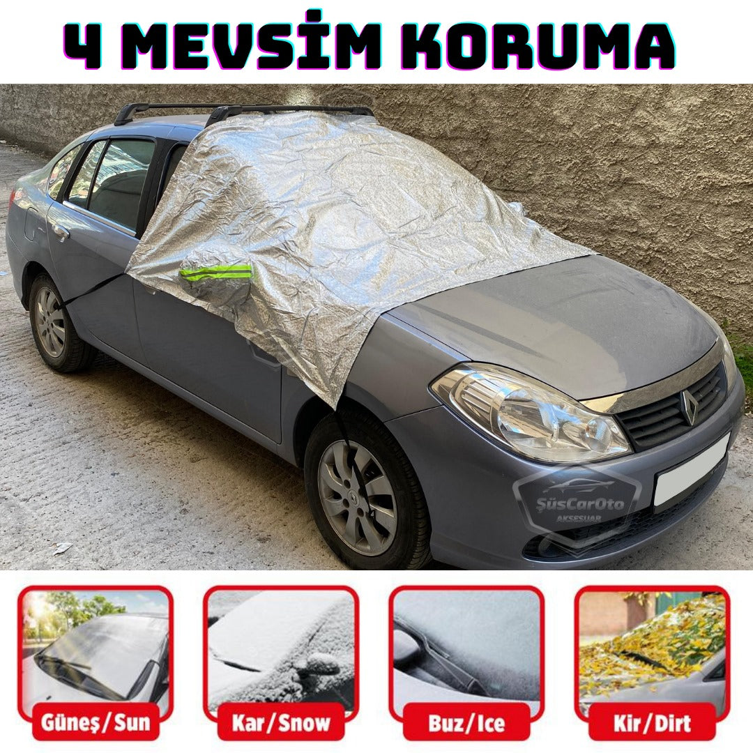 Her Araca Uygun Ön ve Yan Cam Brandası Aynalara Geçme Çadır Araç Camı Buzlanma Önleyici Ve Koruyucu Branda Cam Üstü Kar Örtüsü Buz Brandası Güneş Önleyici Su Geçirmez image 0