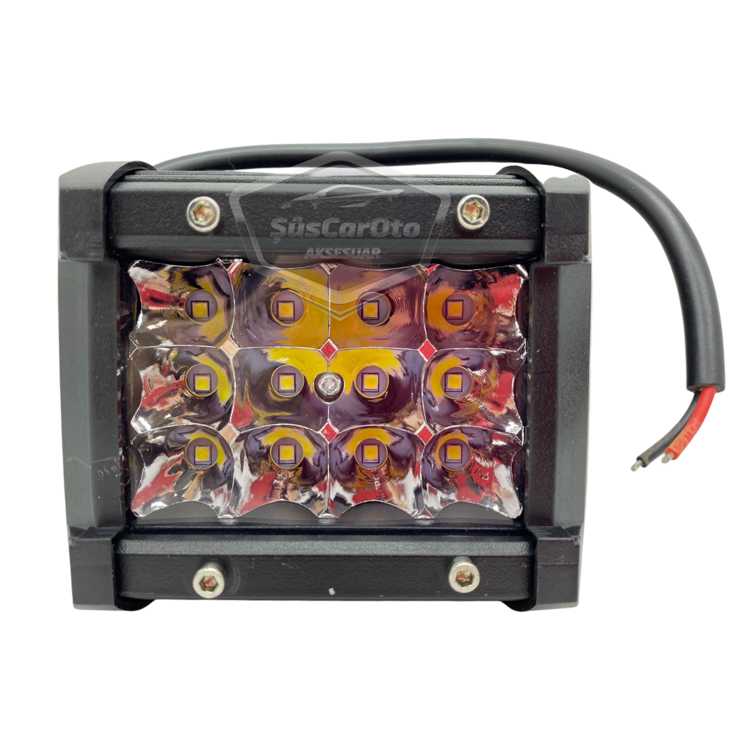 Off Road Led Lamba Delici Yayıcı Beyaz Kare Sis Farı Projektör 45W 12 Led Metal Arazi Çalışma Lambası 1 Adet image 6