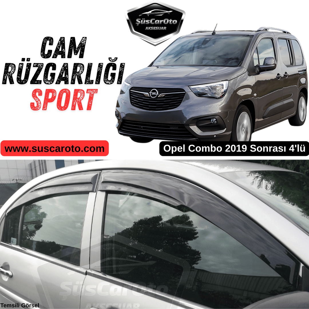 Opel Combo 2019 Sonrası Uyumlu Mugen Cam Rüzgarlığı Seti Piano Black 4'lü İthal Parlak Siyah image 0