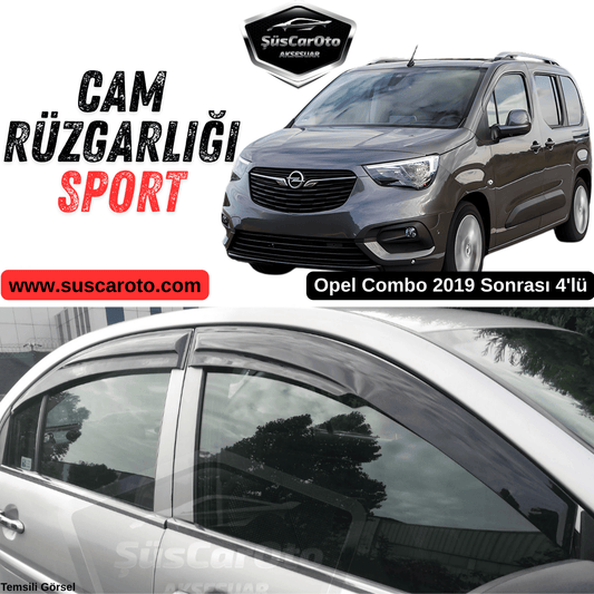 Opel Combo 2019 Sonrası Uyumlu Mugen Cam Rüzgarlığı Seti Piano Black 4'lü İthal Parlak Siyah image 0