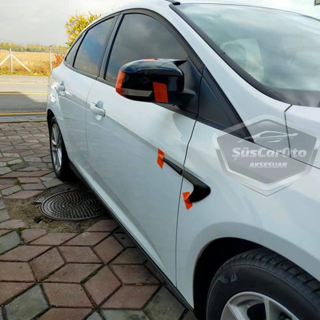 Ford Focus 3 3.5 2011-2018 Batman Yarasa Ayna Kapağı Piano Black ABS Plastik image 5