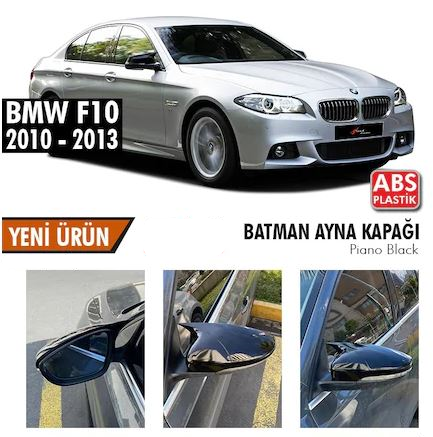 BMW F10 2010-2013 Batman Yarasa Ayna Kapağı Piano Black ABS Plastik image 0