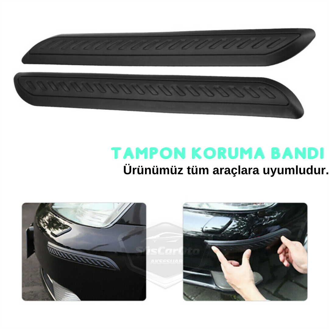 5D Esnek Tampon Koruma Bandı Tampon Koruyucu Şerit Yumuşak Bant 2 li Paket Siyah Yeni Tip image 3