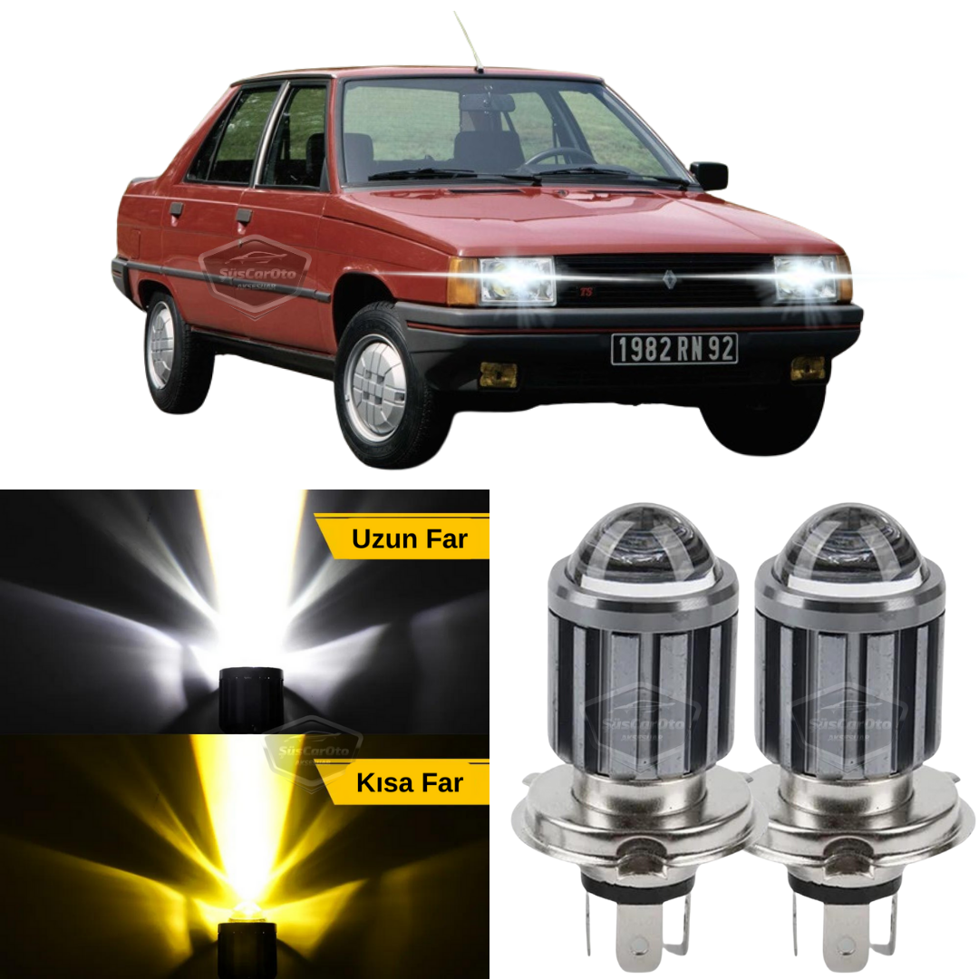 Renault 9-11 Broadway Fairway Spring Flash Tüm Kasalar İçin Uyumlu Mercekli Far Ampulü Led Xenon Çift Renk Sarı-Beyaz Far Şimşek Etkili CSP Led Lamba Uzun Kısa 2 Adet Takım image 0