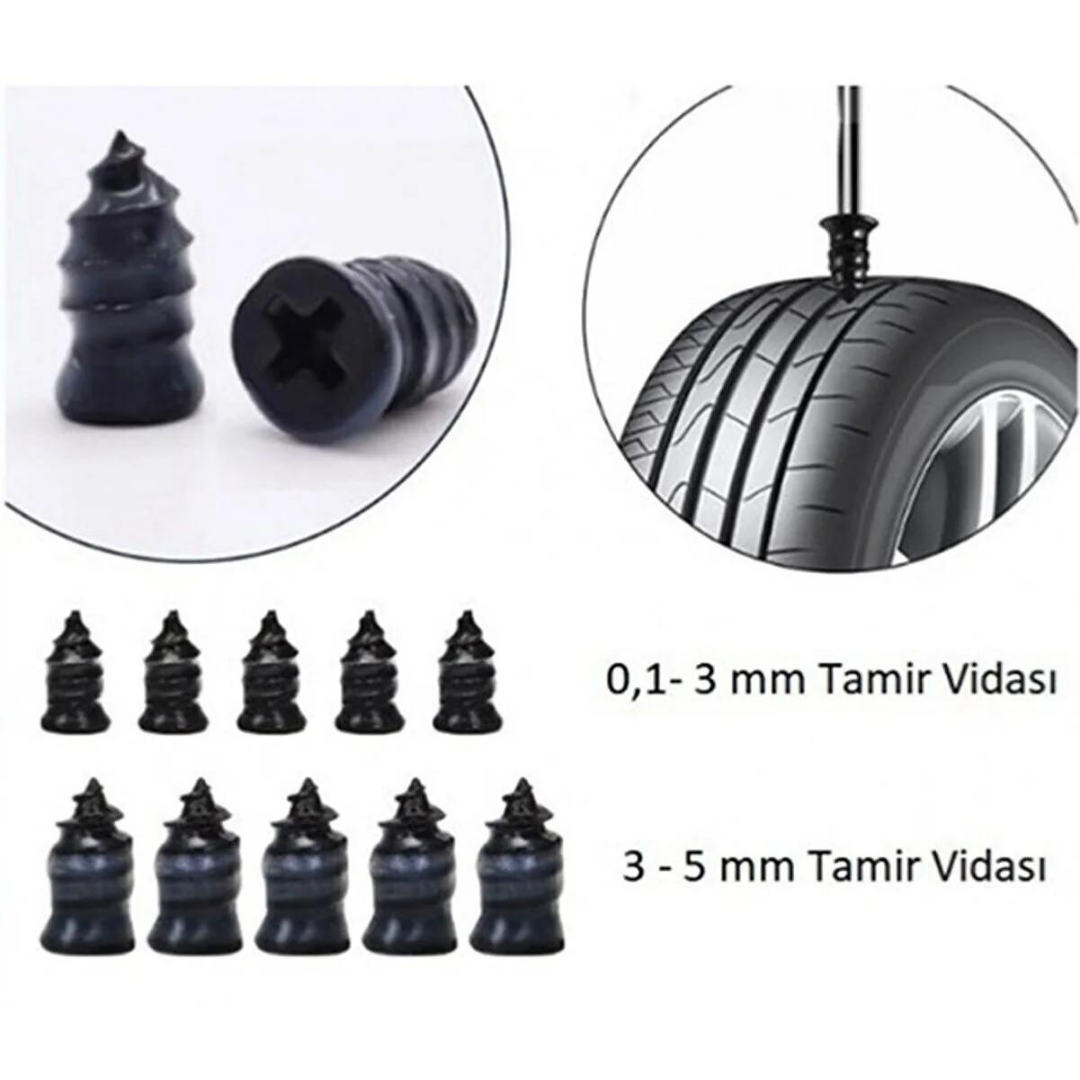 Motosiklet Araba Oto Lastik Tamir Kiti 10 Parça Kauçuk Vida Seti Kolay Vida Lastik Yaması image 3