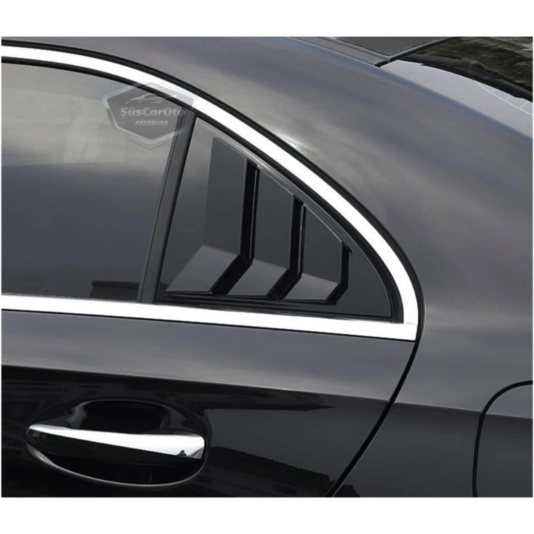 Mercedes A Class W177 2018 ve Sonrası Uyumlu Kelebek Cam Izgarası Kelebek Cam Vizörü İthal Havalandırma Sağ Sol Takım Parlak Siyah 1.Sınıf image 7