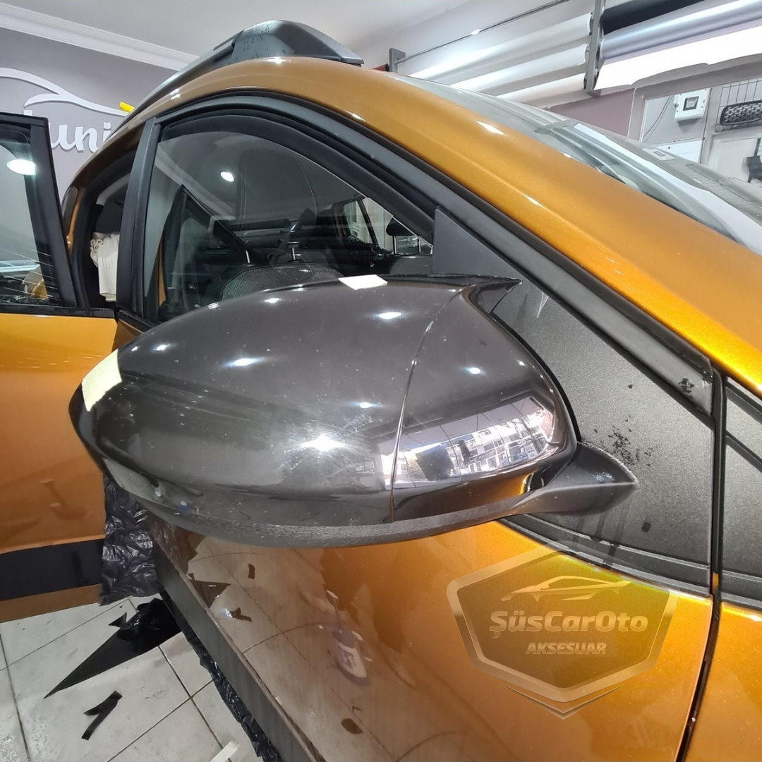Dacia Sandero Mk3 2020 Sonrası Uyumlu Batman Yarasa Ayna Kapağı Piano Black ABS Plastik image 4