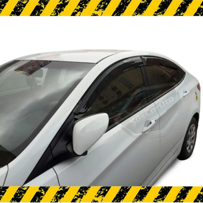 Hyundai Accent Blue 2011-2018 Uyumlu Mugen Cam Rüzgarlığı Seti Piano Black 4'lü İthal image 2
