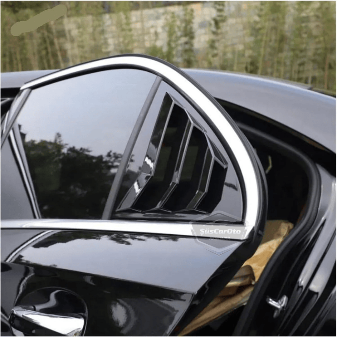Mercedes A Class W177 2018 ve Sonrası Uyumlu Kelebek Cam Izgarası Kelebek Cam Vizörü İthal Havalandırma Sağ Sol Takım Parlak Siyah 1.Sınıf image 2