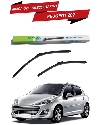 Peugeot 207 2006-2012 Sentinel Araca Özel Muz Ön Silecek Takımı Sağ Sol image 0