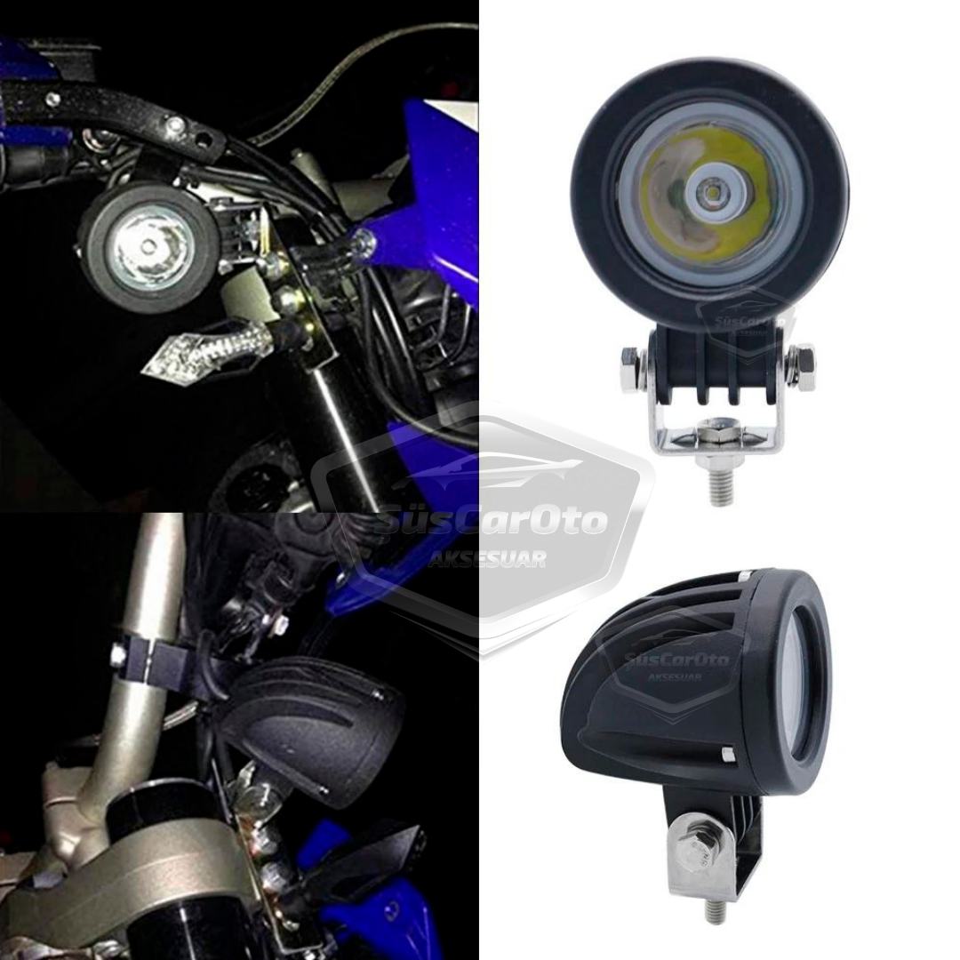 Yuvarlak Tek Led Bar Beyaz Sis Farı Araç Motosiklet Off Road Atv Forklift Led Lamba Projektör Metal Arazi Çalışma Lambası 2 Adet 10w image 8