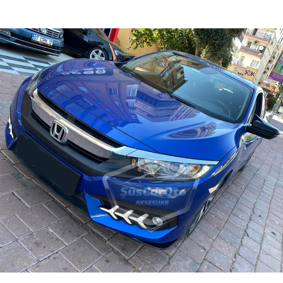 Honda Civic FC5 FK7 2016-2021 Batman Yarasa Ayna Kapağı Piano Black ABS Plastik image 7