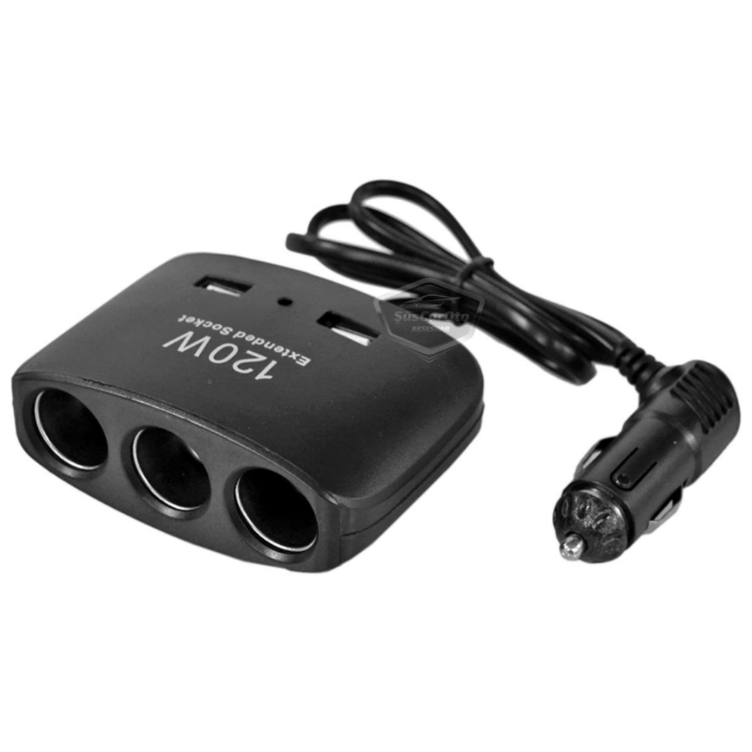 Üniversal 3 lü Çakmak Soketi 120W Çakmaklık Çoğaltıcı 2 Usb Araç Şarj Cihazı Çakmaklık Şarj Çakmak Çoklayıcı 12v/24v image 7