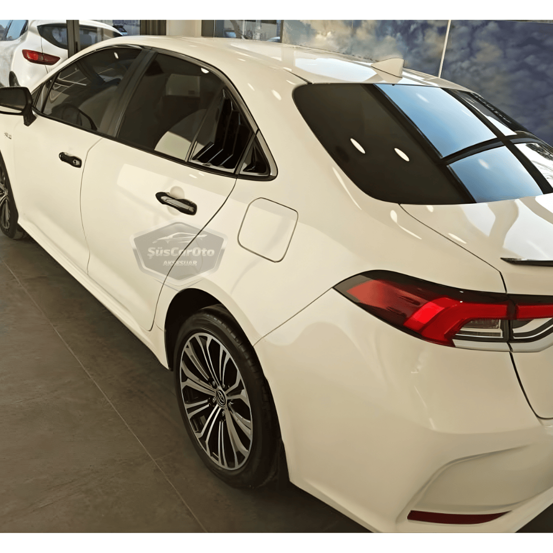 Toyota Corolla 2018 Sonrası E210 Uyumlu Kelebek Cam Izgarası Kelebek Cam Vizörü İthal Havalandırma Sağ Sol Takım Parlak Siyah 1.Sınıf image 5