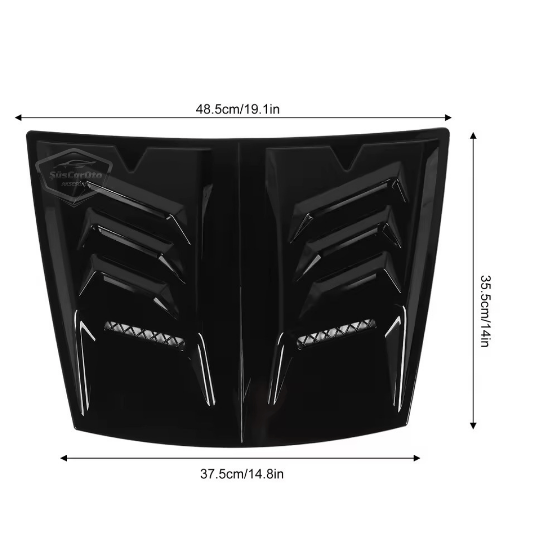 Üniversal Her Araca Uyumlu Geniş Midi Boy Kaput Üstü Havalandırma Izgarası Tavan Vent Air Scoop İthal Nikelajlı 48.5 x 35.5 cm image 4