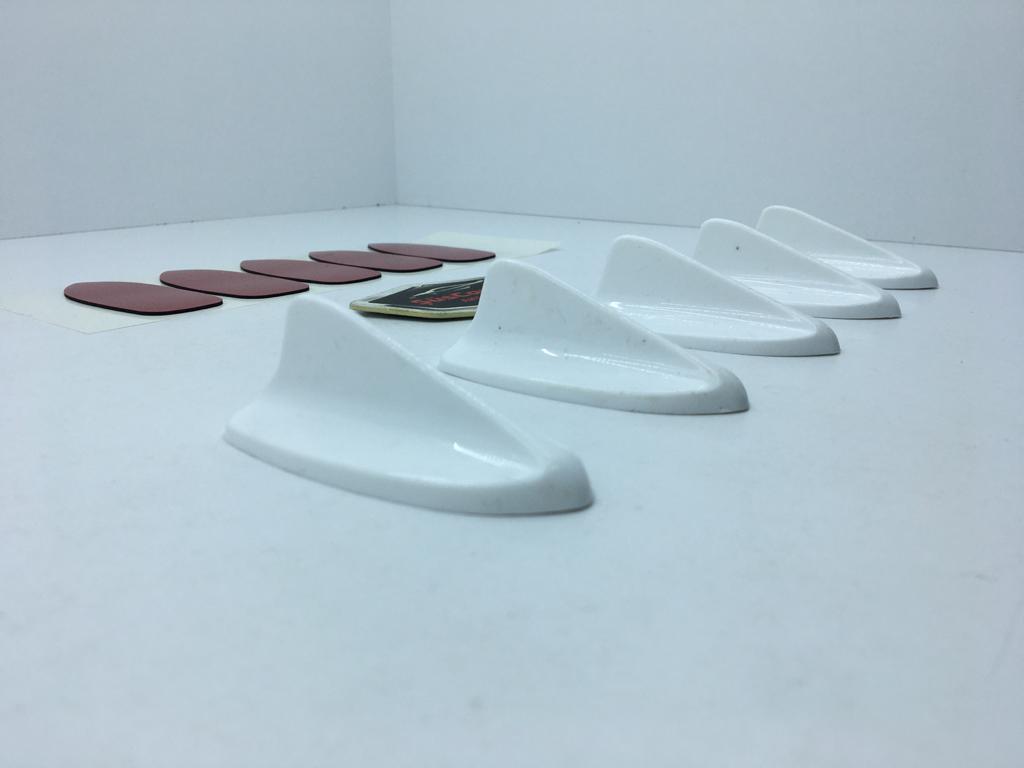 5 li Mini Shark Balina Anten Seti Balık Sırtı Süs Anten Beyaz image 6