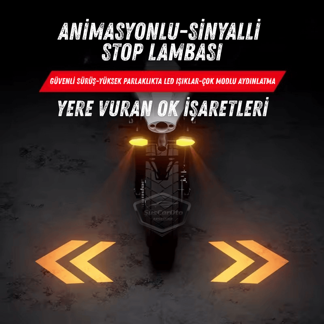 Üniversal RGB Animasyonlu Motosiklet LED Park Sinyal Lambası Projeksiyonlu Lazer Led Stop 12V Sağ Sol Takım Yüksek Parlaklık İkaz Işığı image 4