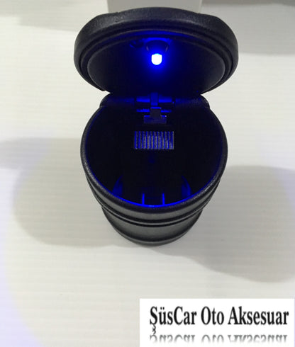 BMW Tip Mini Mavi Led Işıklı Spor Oto Araç İçi Küllük image 2