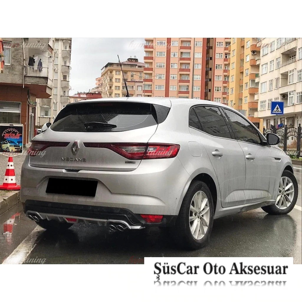Renault Megane 4 Hb 4 Çıkışlı Egzoz Görünümlü Difüzör Tampon Eki image 1