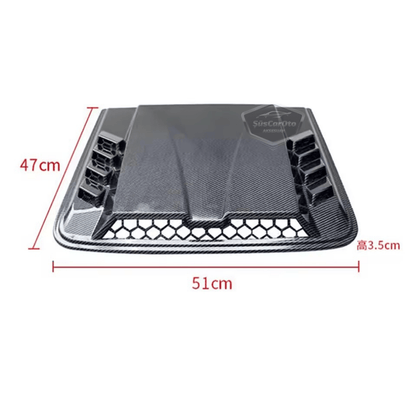 Üniversal Her Araca Uyumlu Geniş Büyük Boy Kaput Üstü Havalandırma Izgarası Tavan Vent Air Scoop İthal Petekli 51 x 47 cm image 4