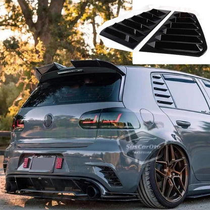 Vw Golf 6 2008-2012 Uyumlu Kelebek Cam Izgarası Kelebek Cam Vizörü Havalandırma Sağ Sol Takım Parlak Siyah image 0