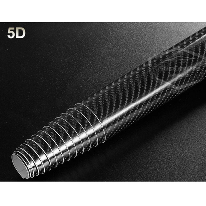 5D Ultra Parlak Karbon Fiber Folyo Film 30 x100 cm Hava Kanallı Yapışkanlı Laptop Cep Telefonu Araç Kaplama Folyosu Çok Amaçlı Jelatinli Siyah image 3