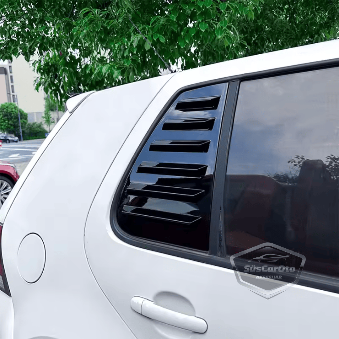 Vw Golf 4 1997-2003 Uyumlu Kelebek Cam Izgarası Kelebek Cam Vizörü Havalandırma Sağ Sol Takım Parlak Siyah image 2