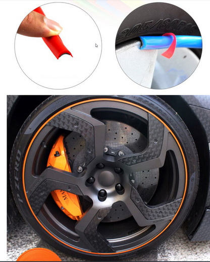 Carub Araba Jant Fitili Lastik Jant Trim Bandı 8 Metre TURUNCU image 5