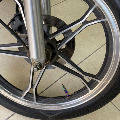 Sivri Sibop Kapağı Mermi Sibop Kapağı Araba Motosiklet Bisiklet Metal Bukalemun Renkli 4 lü Set image 6