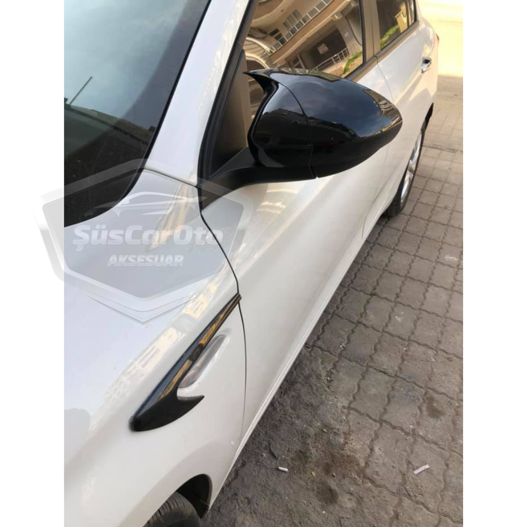 Fiat Egea Batman Yarasa Ayna Kapağı Piano Black ABS Plastik image 6