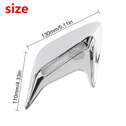 Üniversal Krom Kaput Çamurluk Venti Izgarası Sağ Sol 2 Adet Mini Scoop Vent Spor Görünümlü 1.Sınıf İthal Sağ Sol 2 Adet Silver Gümüş ONP165 image 3