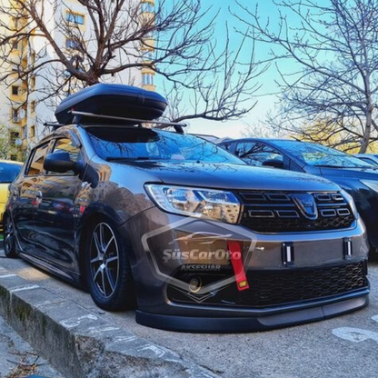 Dacia Sandero Mk2 Mk2.5 2009-2020 Uyumlu Üniversal Astra H lip Esnek Ön Lip 2 Parça Tampon Altı Dil Karlık Ön Ek image 1