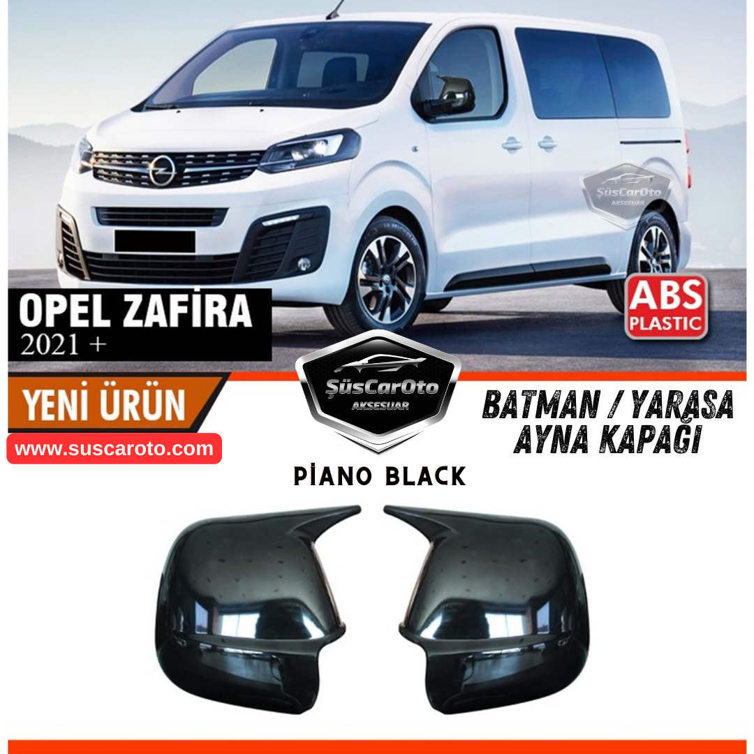 Opel Zafira 2021 Sonrası Uyumlu Batman Yarasa Ayna Kapağı Piano Black ABS Plastik Sağ Sol Takım image 0