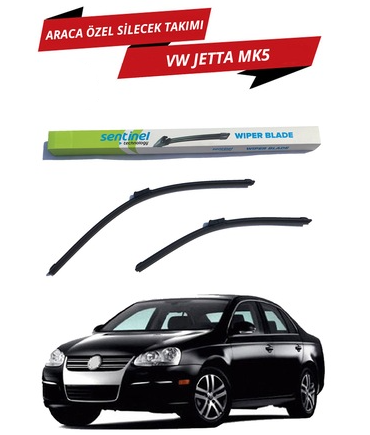 VW Jetta MK5 2005-2010 Sentinel Araca Özel Muz Ön Silecek Takımı Sağ Sol image 0